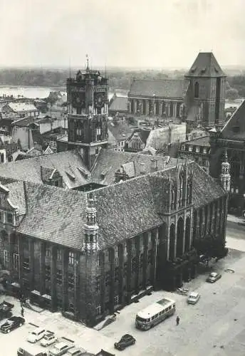 Postcard Poland Torun the Old Town Hall Gothic architecture style