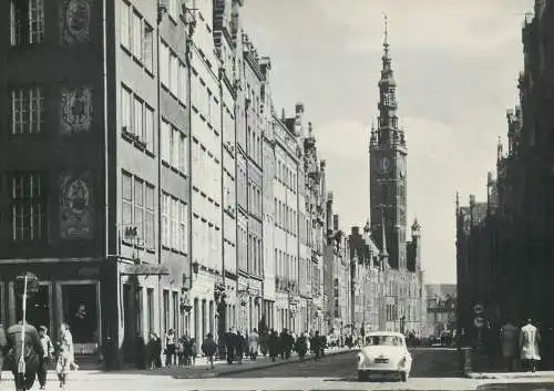 Postcard Poland Gdansk Diuga street