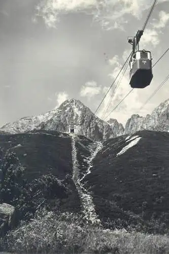 Post card Slovakia High Tatras Skalnate peak cable car picturesque mountain scenery