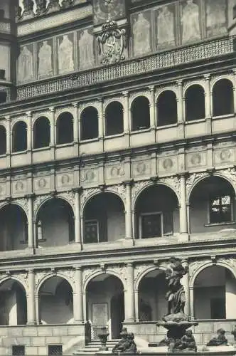 Post card Poland Poznan Renaissance Loggia architecture detail view work of Jan Baptista Quadro