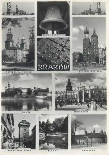 Post card Poland Krakow multi view