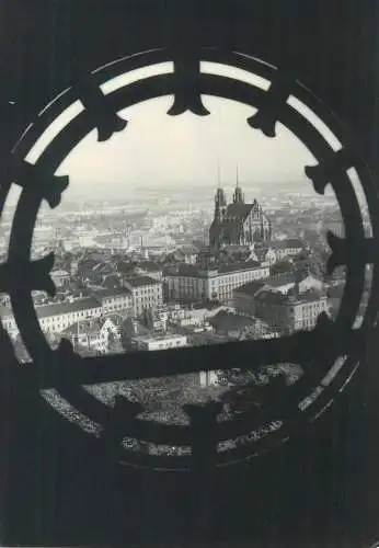 Post card Czech Republic Brno view of Petrov from the castle