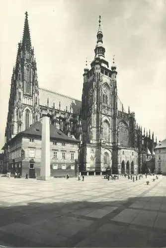 Post card Czech Republic Prague St Vitus Cathedral and the Monolith