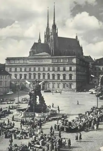 Postcard Czech Republic Brno Zelny Square