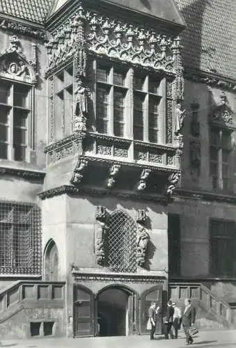 Post card Poland Wroclaw Town Hall detail aspect