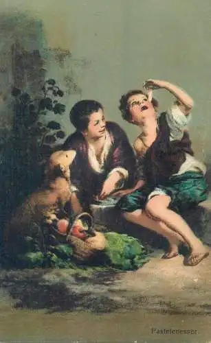 Fine Arts Post card the Pie eater Murillo painting