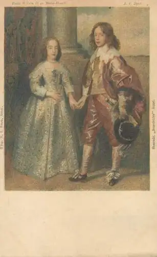 Fine Arts Postcard Prince Willem II and Maria Stuart A. van Dyck