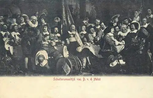 Fine Arts Postcard Schuttersmaaltijd Bartholomew van der Helst painting