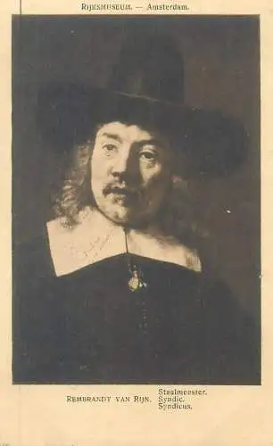 Fine Arts Postcard Syndicus - Rembrandt van Rijn painting