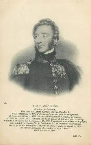 Postcard Duc d'Angouleme
