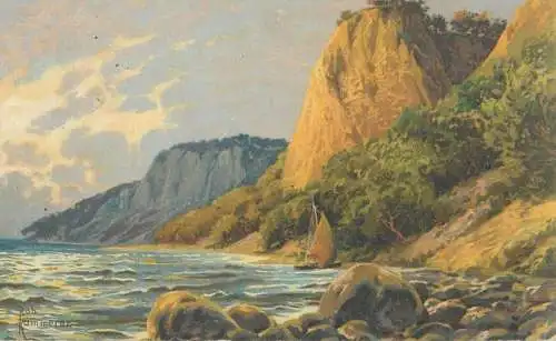 Fine arts signed Postcard coastal scenery landscape Rob Kammerer painting