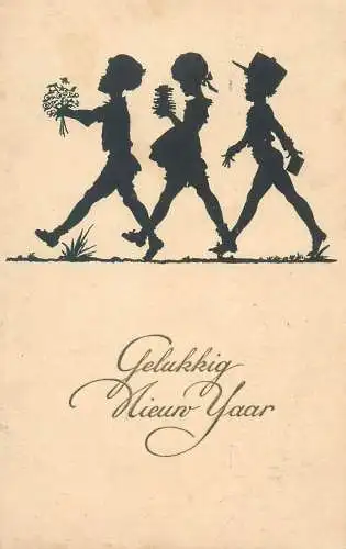 Dutch New Year greetings Postcard