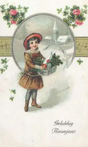 New Year greetings illustration Postcard