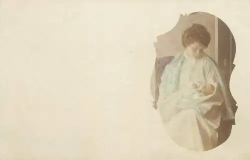 Postcard mother with little baby