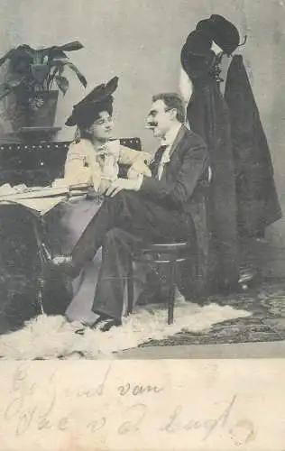 gallant courting romance elegance couples types and scenes Postcard