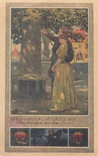 gallantry romance elegance couples types and scenes Post card