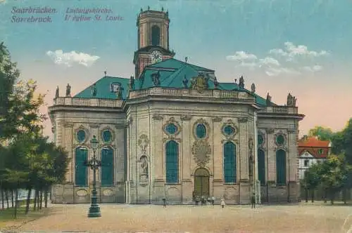Postcard France Saabrucken Ludwigskirche