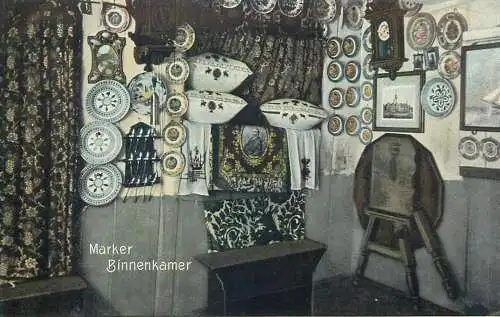 Netherlands Old Postcard Marker Binnenkamer