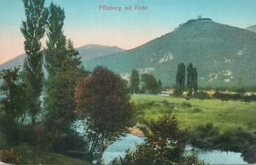 Postcard France Pflixburg castle and Fecht river