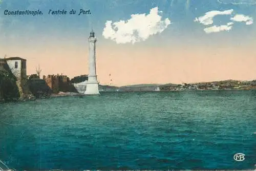 Postcard Turkey Istanbul (Constantinopole) l'entree du port