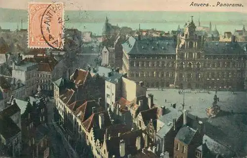 Postcard Belgium Antwerpen cityscape panorama
