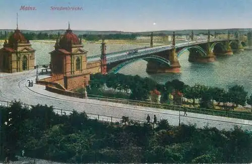 Postcard Germany Mainz Strassenbrucke