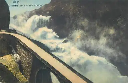 Postcard Switzerland Reussfall bei der Teufelsbruck