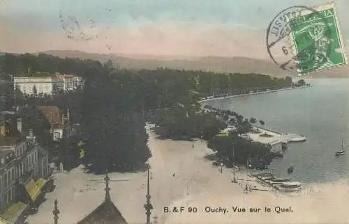 Postcard Switzerland Ouchy vue sur le quai