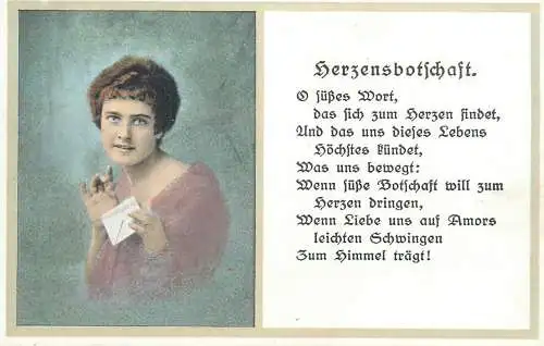 Postcard Germany woman with letter