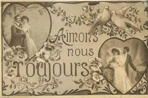 Postcard Couples aimons nous toujours wedding bride