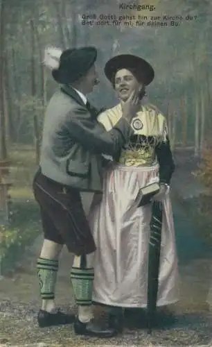 Postcard Couples traditional costumes