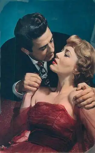 Postcard romantic couple kiss