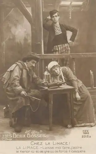 Postcard France Les Deux Gosses chez la limace theatre play ad