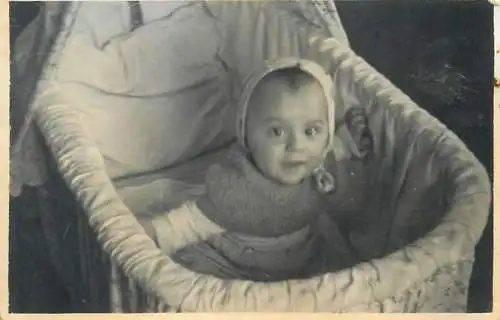 Photo ca. 6 x 9 cm social history baby bebe 1950