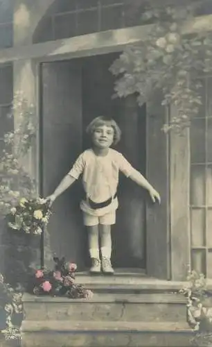 Postcard young boy photo