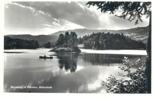 Postcard Austria Moosburg in Karnten Mitterteich rowboat