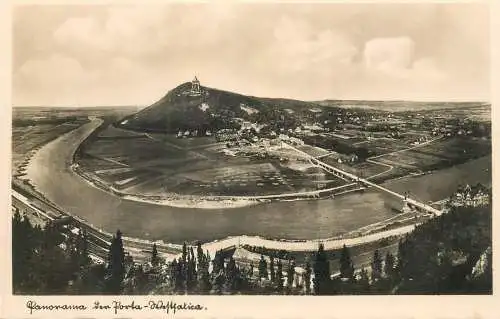 Postcard Germany Porta Westfalica kaiser Wilhelm denkmal aerial