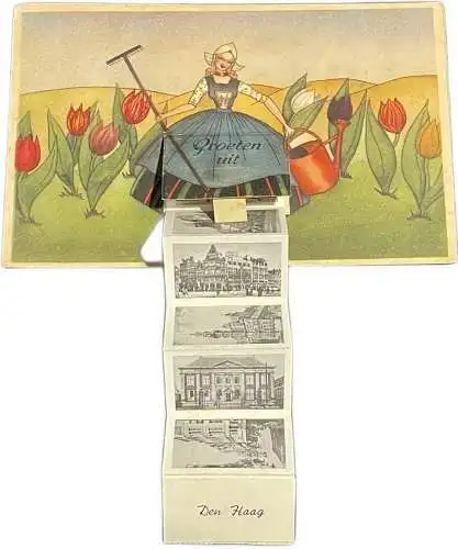 Groeten uit Den Haag leporello fold out 1948