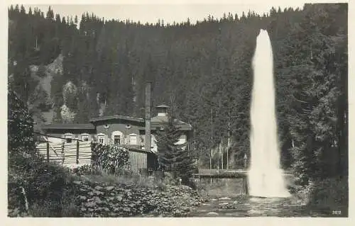 Postcard Germany Hollental fabrik und fontane