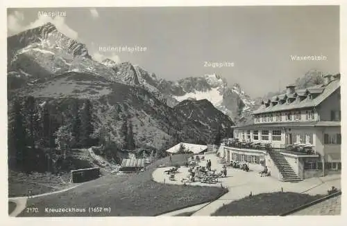 Postcard Germany Kreuzeckhaus mountain resort