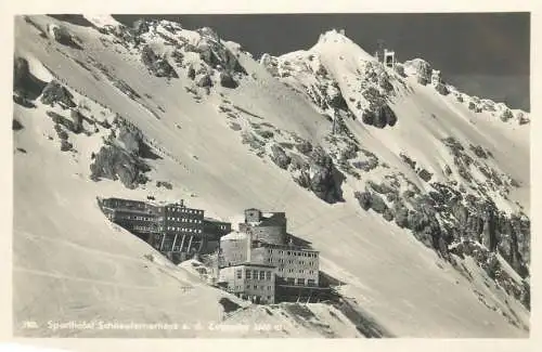 Postcard Germany Garmisch-Partenkirchen mountain resort view hotel slope