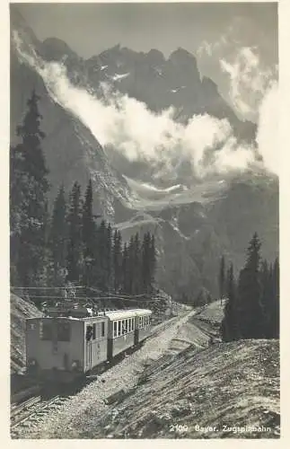 Postcard Germany mountain train Bayer Zugspitsbahn