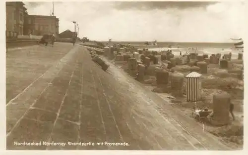 Postcard Germany Nordseebad Norderney beach front