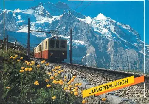Postcard Switzerland Jungfraujoch train 1990