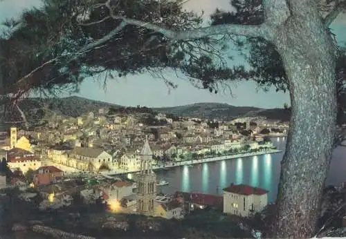 Postcard Croatia Hvar night view