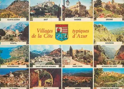 Postcard France cote d'Azur 1991