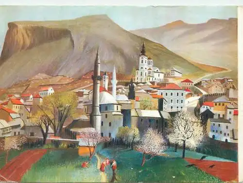 Postcard Bosnia and Herzegovina Mostar springtime 1974