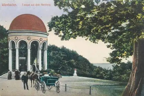 Postcard Germany Wiesbaden Tempel auf dem Neroberg
