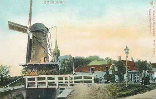 Postcard Netherlands Den Haag Loosduinen windmill