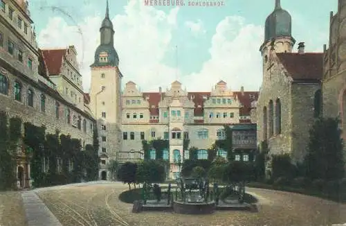 Postcard Germany Merseburg Schlosshoff
